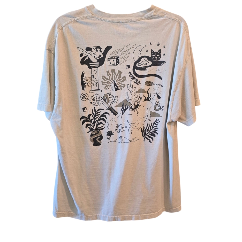 EMPYRE Bad Luck Crew Large Tan Tee Tshirt